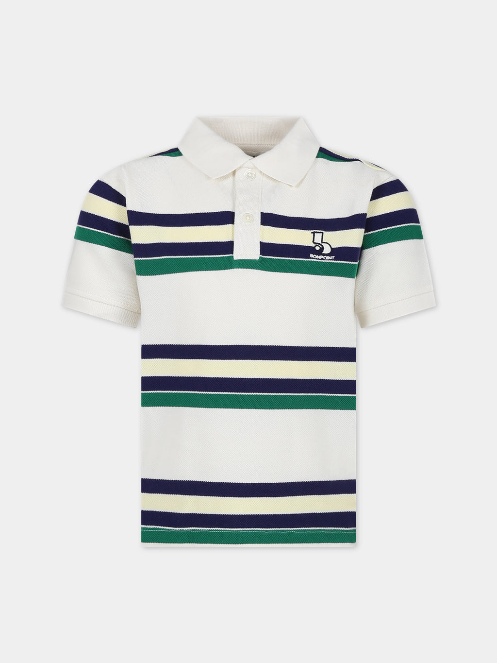 Ivory shirt for boy with logo
